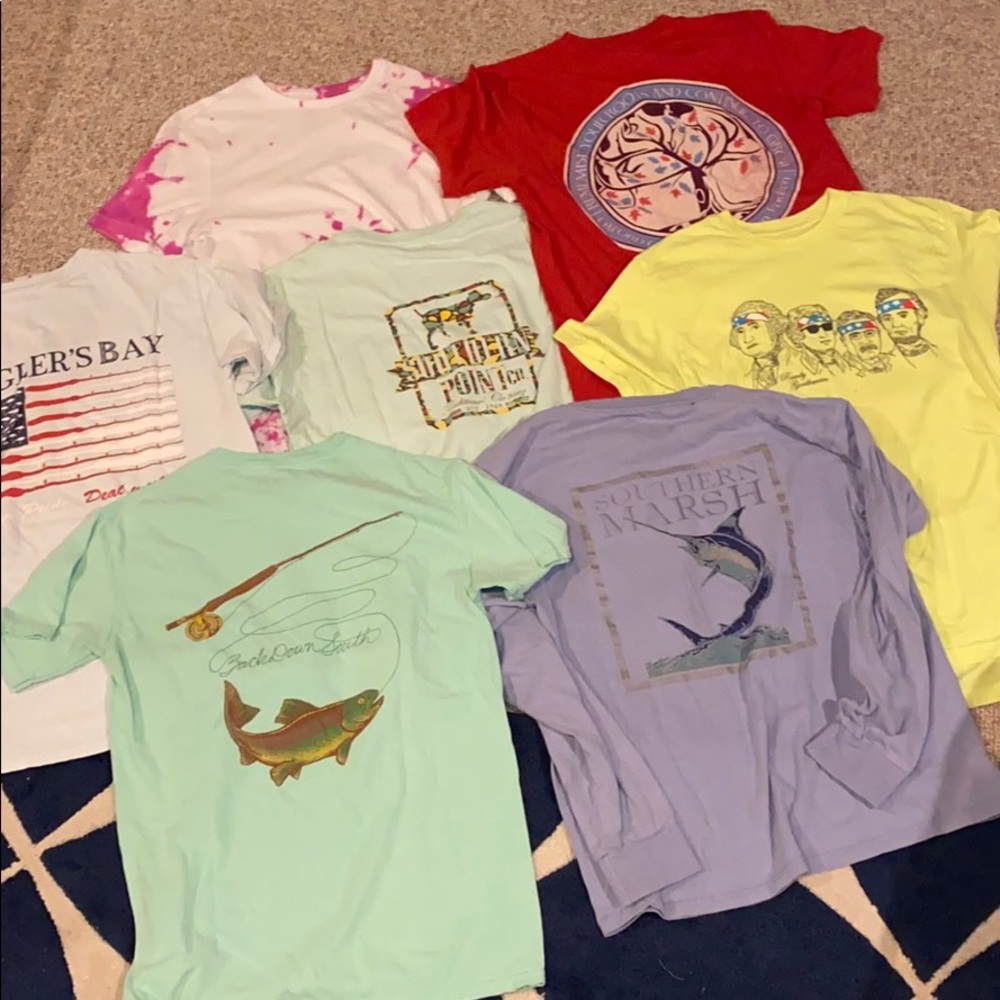 Bundle of Seven Men’s Preppy T-shirts - Small
